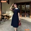 Đầm thiết kế BEMINE cổ sen đính hoa dáng chữ A phù hợp đi làm-B165