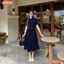 Đầm thiết kế BEMINE cổ sen đính đá tùng xếp ly phù hợp đi tiệc-B144