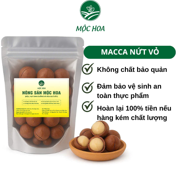 Hạt macca nứt vỏ sấy chín ăn liền nguyên vỏ loại 1 hạt to