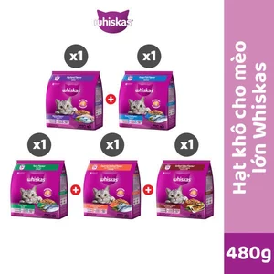 Hạt khô cho mèo trưởng thành - Mix 5 vị - 480g
