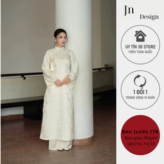 Áo dài cách tân dáng suông trẻ trung Jn Design, áo dài nữ đẹp chất lụa mềm mát mặc cưới hỏi lễ tết JNN STORE J168