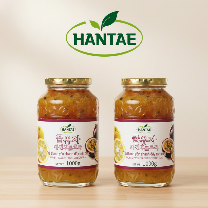 Combo 2 Trà Chanh Dây Mật Ong Hàn Quốc – Giải Nhiệt, Dễ Uống, Tăng Đề Kháng – Hantae Chính Hãng