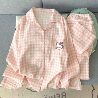 B135 Bộ Ngủ Nữ Dài Tay Chất Đũi Mềm Mại Màu Sắc Nhẹ Nhàng Phương Linh Underwear