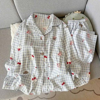 B135 Bộ Ngủ Nữ Dài Tay Chất Đũi Mềm Mại Màu Sắc Nhẹ Nhàng Phương Linh Underwear