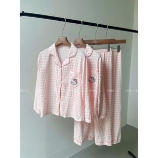 B135 Bộ Ngủ Nữ Dài Tay Chất Đũi Mềm Mại Màu Sắc Nhẹ Nhàng Phương Linh Underwear