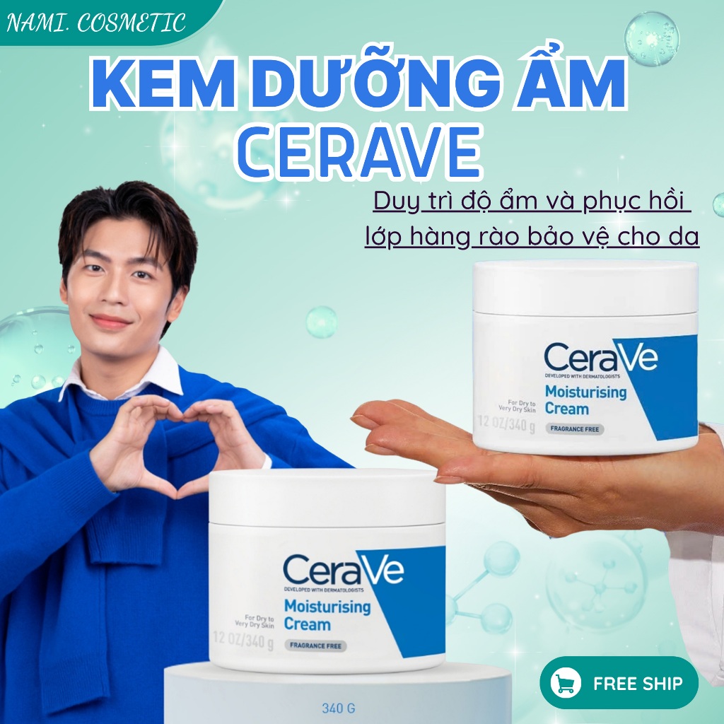 Kem Dưỡng Ẩm Cerave Moisturising Cream Cho Da Khô 340G - Hình Ảnh Thực Tế