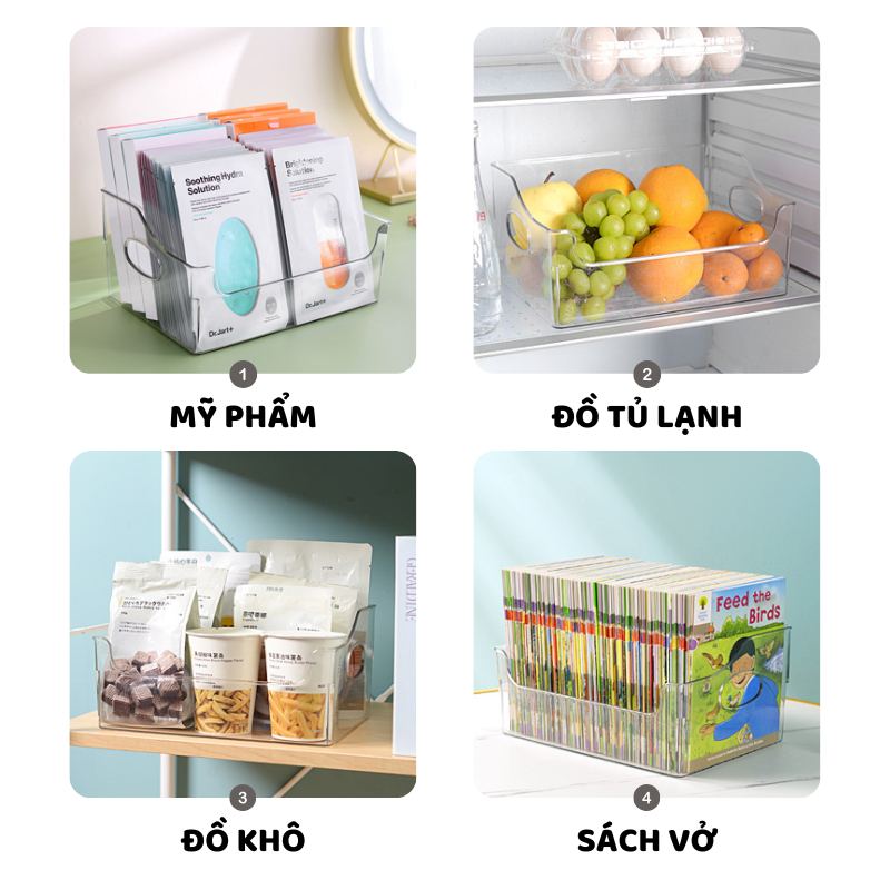 Khay Trong Suốt Đựng Sách Vở Để Bàn ENODA HOME, Khay Nhựa Đựng Đồ Đa Năng Thiết Kế Dáng Chữ U Hiện Đại Q076