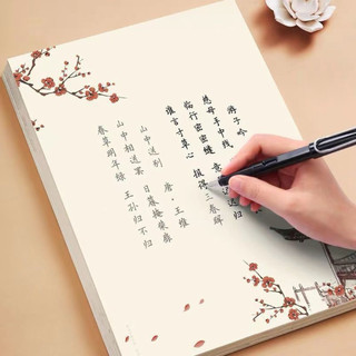SET 32 TỜ GIẤY LUYỆN VIẾT CHỮ HÁN HỌA TIẾT CỔ TRANG (Tặng bút máy+10 ống mực)