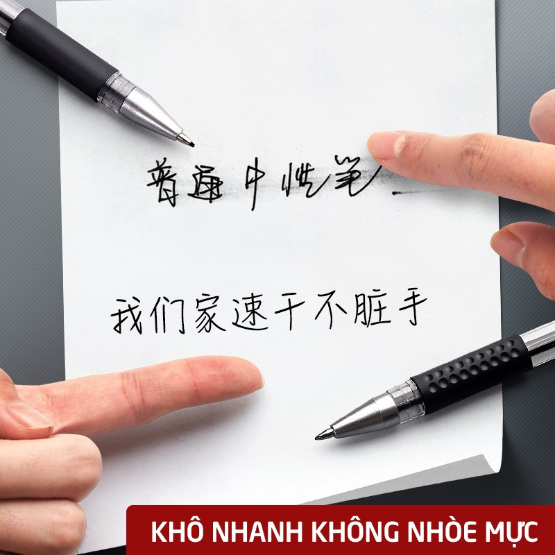 Bút Mực Đen Bút Gel 0.5mm – Bút Nước Viết Êm, Mực Đều Màu, Không Lem Thiết Kế Nhỏ Gọn Dễ Mang Theo