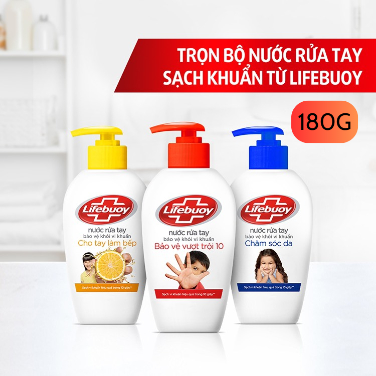 Nước Rửa Tay Lifebuoy Vitamin+ Bảo Vệ Khỏi 99.9% Vi Khuẩn - Chai 180G vg9ke1_096