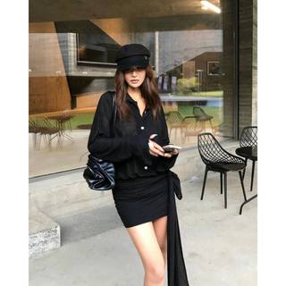 Đầm Sơ mi wrap dáng suông M527