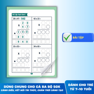 Sách Toán Tư Duy Combo 3 cuốn Thực Hành Phép Nhân Dành Cho Trẻ từ 7-10 tuổi