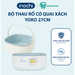 Bộ thau rổ có quai xách Yoko Inochi 27cm – nhựa cao cấp siêu bền, hàng chính hãng tiêu chuẩn Nhật Bản
