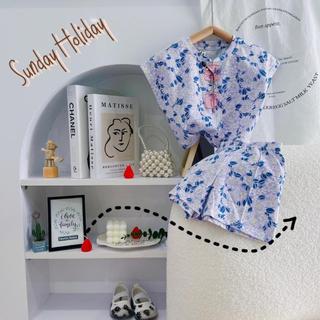S30-[tomnaukids] Set áo thun HOA phối quần đùi bèo siêu dễ thương xinh - Size 9-28Kg