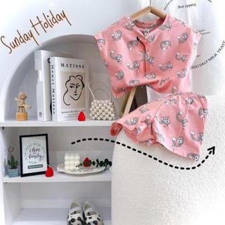 S30-[tomnaukids] Set áo thun HOA phối quần đùi bèo siêu dễ thương xinh - Size 9-28Kg