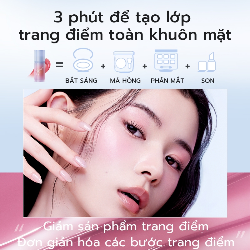 COMBO 2 phấn má hồng dạng kem HEXZE 6g x 2, lên màu tự nhiên, lâu trôi, da căng bóng
