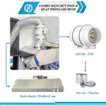 [Chính hãng] Combo máng hút khói inox NEFA kèm quạt thông gió hút mùi, hút khói bếp mạnh, lắp đặt dễ, tiết kiệm điện — ảnh 3