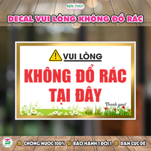 Decal Không Đổ Rác Tại Đây - Biển Báo Cấm Đổ Rác - DCBB039