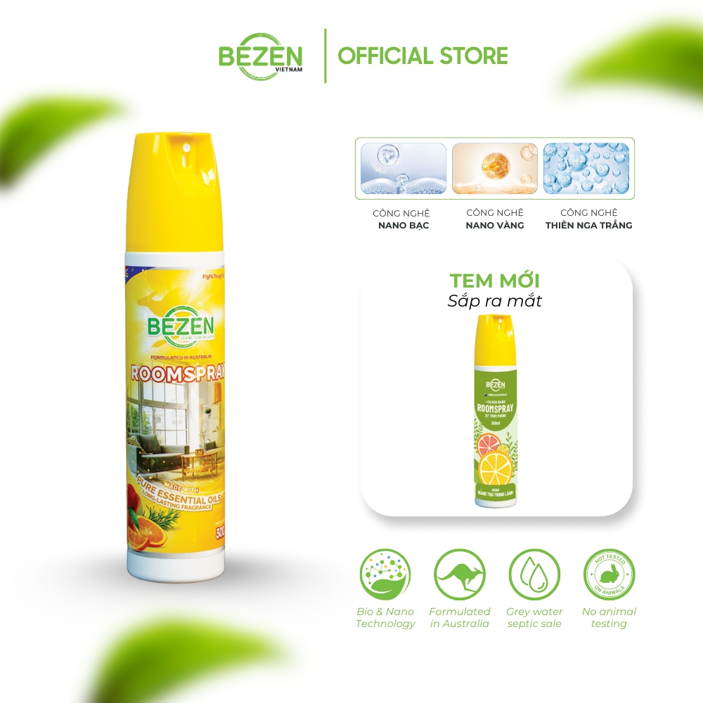 Xịt Thơm Phòng BEZEN 300ml Khử Mùi Lưu Hương Bền Lâu, Xịt Thơm Khử Mùi Dịu Nhẹ