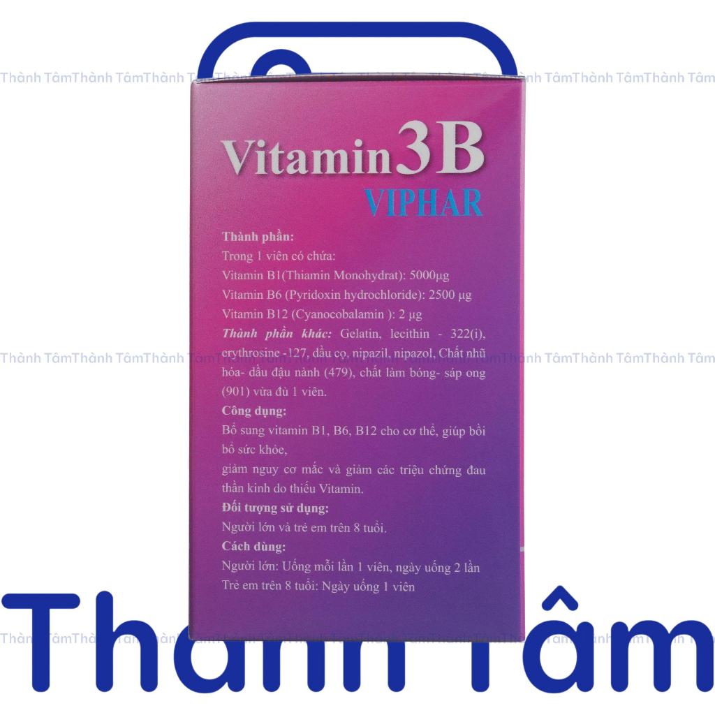 (Tím) Viên uống VITAMIN 3B TÍM 100V hỗ trợ tăng sức đề kháng, tăng sức khỏe, giảm suy nhược cơ thể
