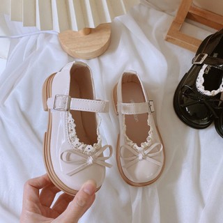 Size 21-35 MỚI Giày Búp Bê, Dép Quai Hậu Ren Phối Nơ Vintage Cho Bé Gái K079