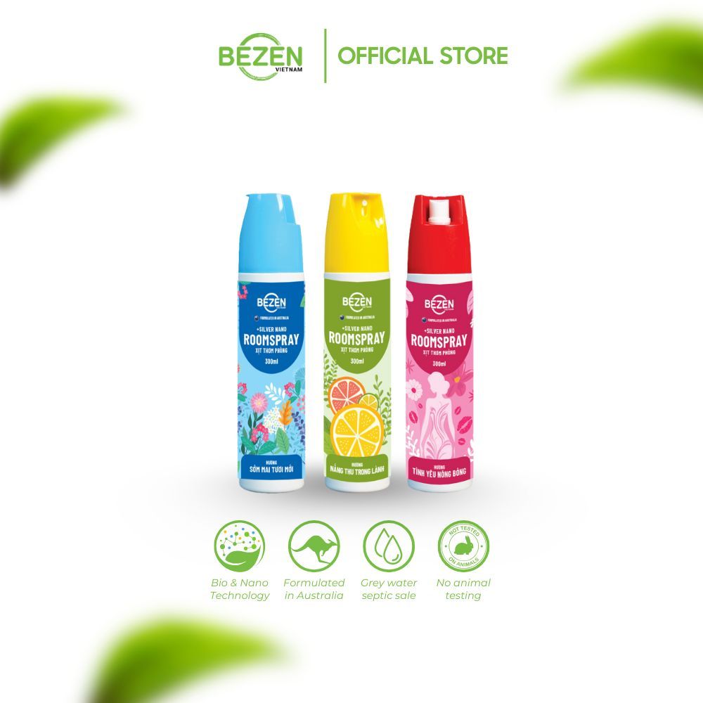 Xịt Thơm Phòng BEZEN 300ml Khử Mùi Lưu Hương Bền Lâu, Xịt Thơm Khử Mùi Dịu Nhẹ