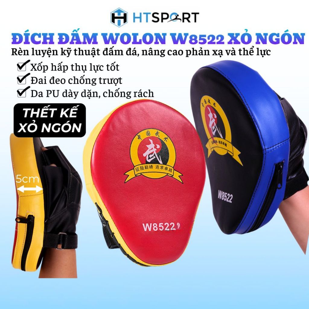 Đích Đấm Wolon W8522 Xỏ Ngón, Đích Đỡ Pad Đá Boxing Cầm Tay Tập Võ Thuật Đấm Bốc MMA Muay (1 Chiếc)