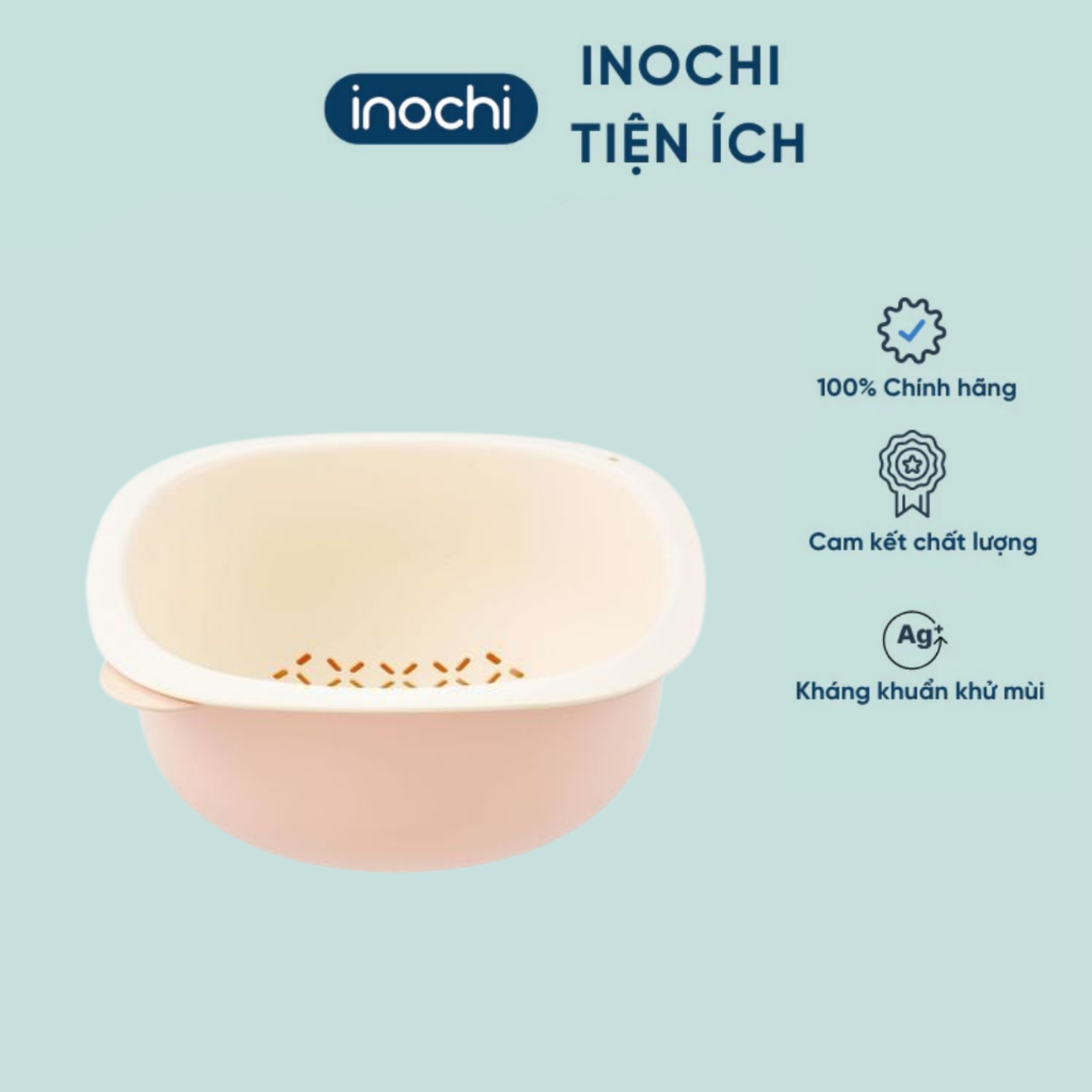 [MỚI VỀ] Bộ thau rổ xếp chồng Yoko Nest Inochi size 25cm và 28cm, nhựa PP nguyên sinh an toàn