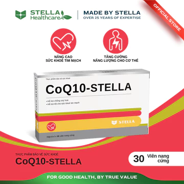 [Chính hãng] Viên uống hỗ trợ bổ tim mạch CoQ10 STELLA, tăng cường sức khoẻ, chống oxy hoá (30 viên)