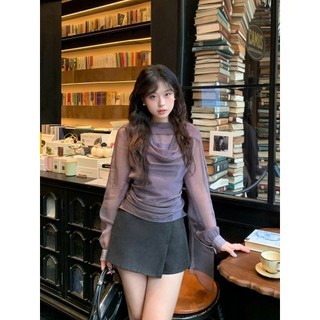 Áo sơ mi nữ tơ óng voan dài tay cổ nơ sang trọng Charm Tie Blouse 247store Áo sơ mi công sở nữ Hàn Quốc 534