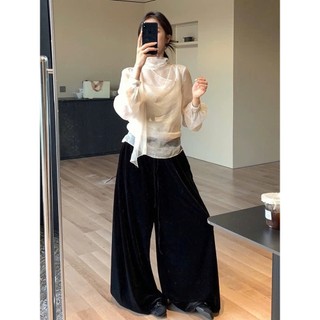 Áo sơ mi nữ tơ óng voan dài tay cổ nơ sang trọng Charm Tie Blouse 247store Áo sơ mi công sở nữ Hàn Quốc 534