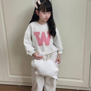S230-[tomnaukid] Set áo nỉ phối quần suông thêu chữ "W" Size từ 8-32Kg