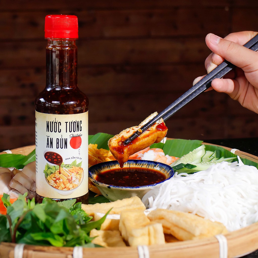 Nước Tương Pha Sẵn Tỏi Ớt Ăn Liền Shiitake 270g Ăn Bún Rất Ngon Nguyên Liệu Tươi Ngon Làng Chài Xưa