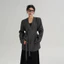 Áo khoác veest blazer nữ không cổ kèm dây buộc – phong cách Hàn Quốc – màu Đen/Ghi – Size S/M/L