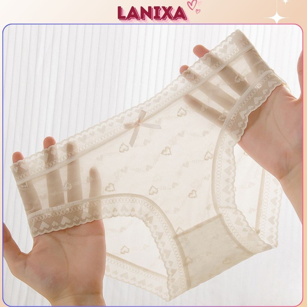 Quần lót nữ băng lụa đáy lót hai lớp cotton mỏng nhẹ thoáng khí co giãn siêu tôn dáng LANIXA L2433