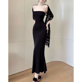 Đầm body cup đuôi cá dài trơn chất ladong (form đẹp)