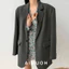 Áo blazer nữ basic Ghi/Đen – Form rộng Hàn Quốc – Size S-XL