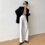 Áo blazer nữ basic Ghi/Đen – Form rộng Hàn Quốc – Size S-XL