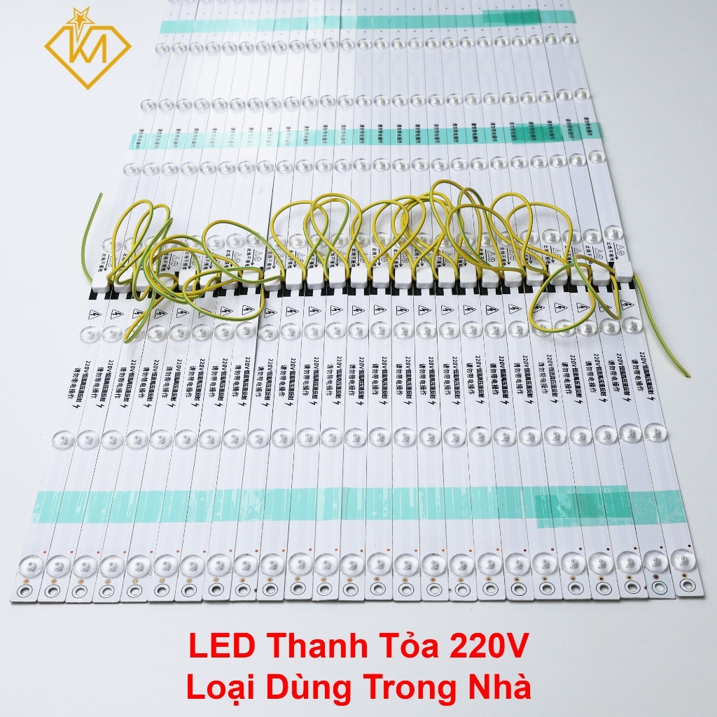 (Combo 10 thanh) LED thanh tỏa 220V dùng trong nhà, 12 bóng/thanh hắt bảng hiệu, sáng hộp đèn.