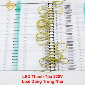 LED thanh tỏa 220V dùng trong nhà, 12 bóng/thanh hắt bảng hiệu, sáng hộp đèn.