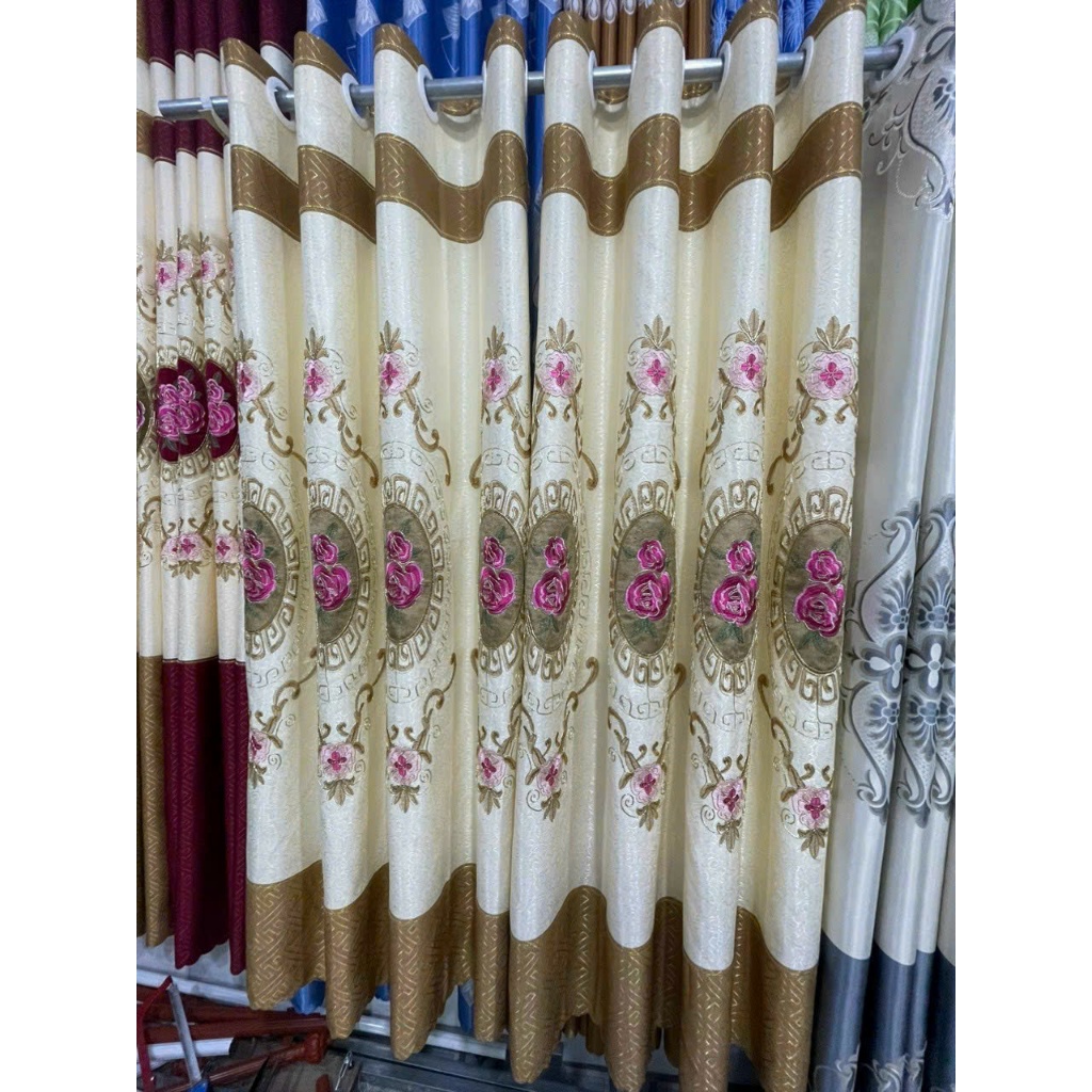 Trọn bộ rèm cửa buồng ( Có thanh treo ) rèm thêu cao cấp RÈM CỬA VIỆT HÀN