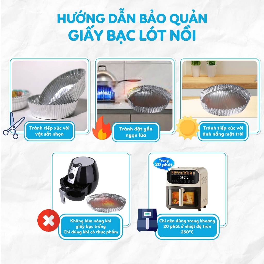 Giấy bạc lót nồi chiên không dầu MyJae (Dạng tròn)