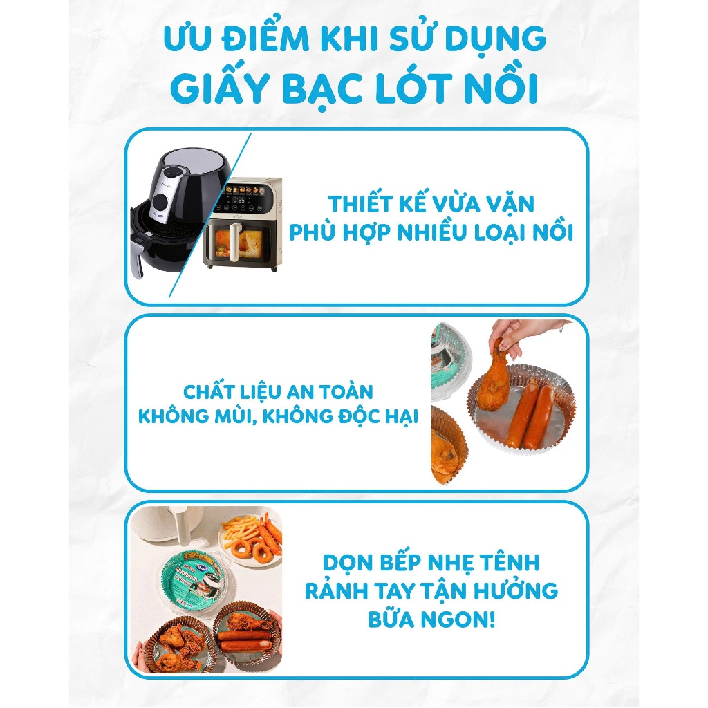 Giấy bạc lót nồi chiên không dầu MyJae (Dạng tròn)