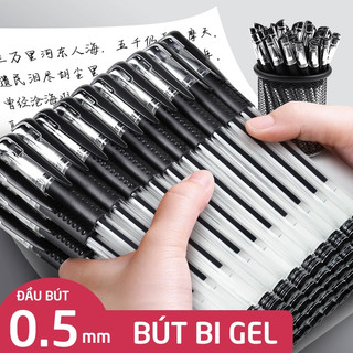 Bút Mực Đen Bút Gel 0.5mm – Bút Nước Viết Trơn, Mực Khô Nhanh, Combo Cho Học Sinh Sinh Viên