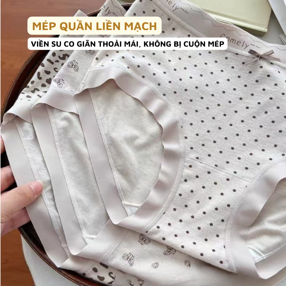 [Deal Shock] Quần lót nữ cotton viền su mềm mại không lộ viền, Quần chip nữ cạp vừa ôm dáng đáy kháng khuẩn L8383