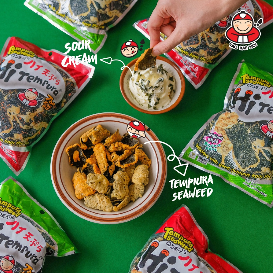 [ĐƠN 225K TẶNG 1 QUÀ NGẪU NHIÊN] Snack Rong Biển TaoKaeNoi Hi Tempura Chiên Giòn 22G Thái Lan
