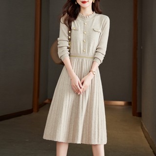 Đầm Len Thu Đông Dáng Rộng Chiết Eo Thời Trang Nữ VL05