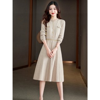 Đầm Len Thu Đông Dáng Rộng Chiết Eo Thời Trang Nữ VL05