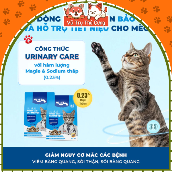 (1kg T3) Thức Ăn Hạt Mr.Vet T3 Hỗ Trợ Cải Thiện Tiết Niệu Dành Cho Mèo Trưởng Thành