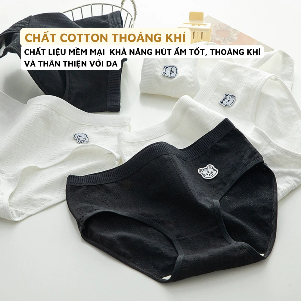 Quần Lót Nữ Cotton Đáy May Kháng Khuẩn, Quần Lót Cotton Cạp Vừa Co Dãn ZANABRA LA68
